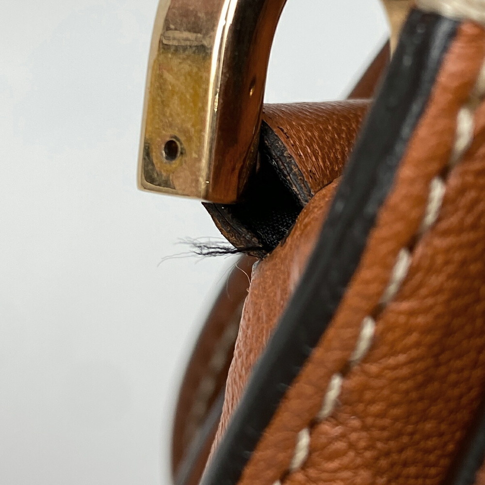 Chloe Marcie Turnlock Crossbody Bag Brown Leather - Picture 7 of 10